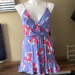 Express Vibrant Blue and Red Dress